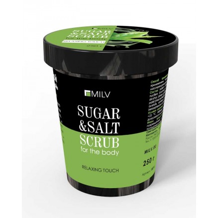 Сахарно-солевой скраб для тела Milv, Зелёный чай, 250 г