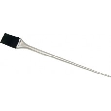 Кисть-лопатка DEWAL, для окрашивания прядей, силиконовая, черная с белой ручкой, узкая, 22 мм