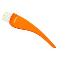 Кисть для окрашивания DEWAL, прозрачная, оранжевая, с белой прямой щетиной, узкая, 35 мм