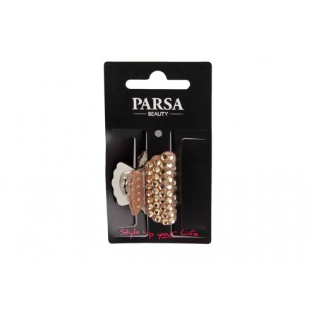 Заколка-краб для волос Parsa Beauty, серии Wild&Magic, золотистая, с камнем