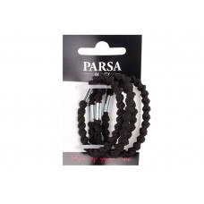 Резинка для волос Parsa Beauty, серии Basic Black, черная, 4 шт/уп