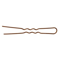 Шпильки DEWAL коричневые, волна, тонкие, 45 мм, 60 шт/уп