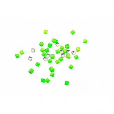 Стразы TNL, металлические квадратные, неоновый зеленый, 3х3, 50 шт/уп