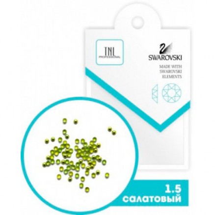 Стразы TNL, металлические кружки, салатовые №1,5, 50 шт/уп