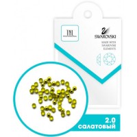 Стразы TNL, металлические кружки, салатовые №2,0, 50 шт/уп