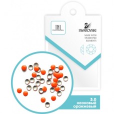 Стразы TNL, металлические кружки, неоновый оранжевый №3,0, 50 шт/уп