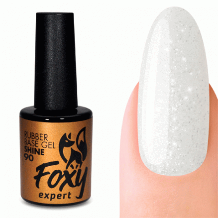 Камуфлирующее базовое покрытие с шиммером Foxy Expert Rubber base shine, №090, 10 ml
