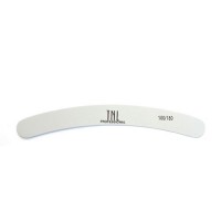 Пилка для ногтей TNL, бумеранг 100/180 улучшенное качество (белая) в индивидуальной упаковке