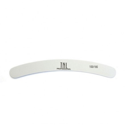 Пилка для ногтей TNL, бумеранг 100/180 улучшенное качество (белая) в индивидуальной упаковке