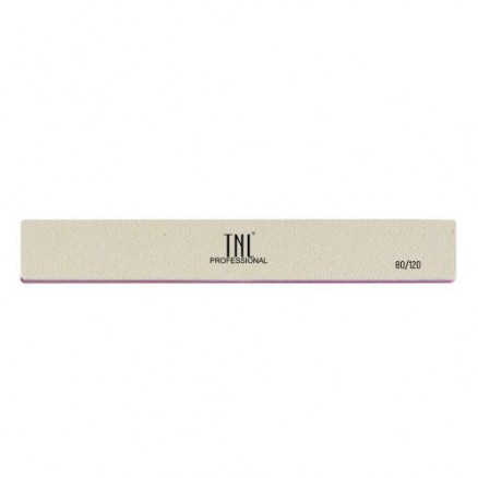 Пилка для ногтей TNL, широкая 80/120 улучшенное качество (белая) в индивидуальной упаковке