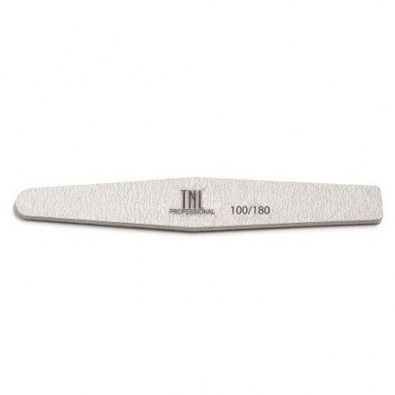 Пилка для ногтей TNL, "ромб", 100/180 (серая) в индивидуальной упаковке
