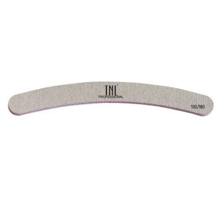 Пилка для ногтей TNL, бумеранг 100/180 высокое качество (серая) в индивидуальной упаковке