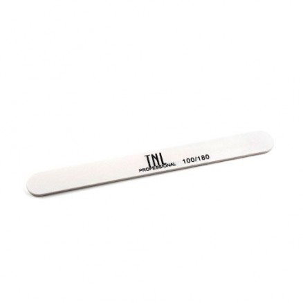 Пилка для ногтей TNL, узкая 100/180 улучшенное качество (белая) в индивидуальной упаковке