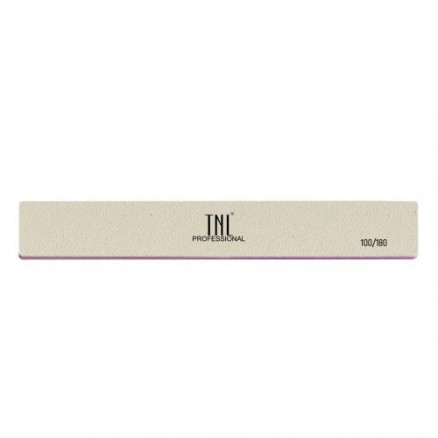 Пилка для ногтей TNL, широкая 100/100 улучшенное качество (белая) в индивидуальной упаковке