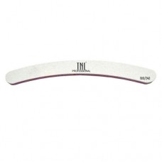 Пилка для ногтей TNL, бумеранг 180/240 улучшенное качество (белая) в индивидуальной упаковке