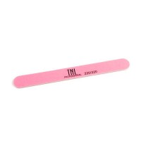 Пилка для ногтей TNL, узкая 220/220 высокое качество (розовая) в индивидуальной упаковке (пластиковая основа)