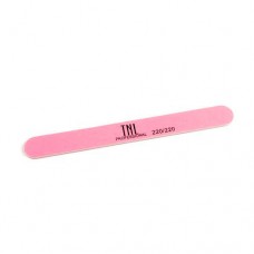 Пилка для ногтей TNL, узкая 220/220 высокое качество (розовая) в индивидуальной упаковке (пластиковая основа)