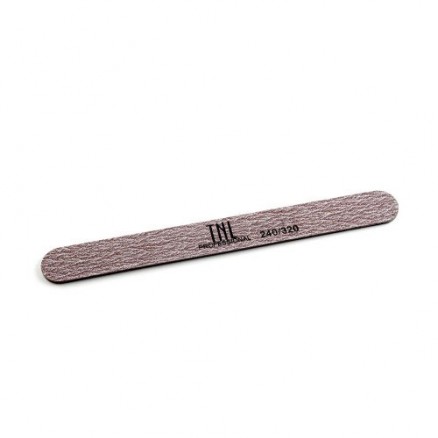 Пилка для ногтей TNL, узкая 240/320 высокое качество (коричневая) в индивидуальной упаковке (пластиковая основа)