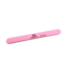 Пилка для ногтей TNL, узкая 240/240 высокое качество (розовая) в индивидуальной упаковке (пластиковая основа)