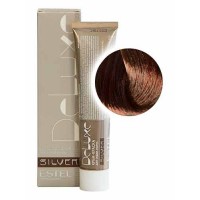 Крем-краска Estel, 5/75, светлый шатен коричнево-красный, серия De Luxe Silver Крем-краска Estel, 5/75, светлый шатен коричнево-красный, серия De Luxe Silver