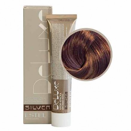 Крем-краска Estel, 6/76, темно-русый коричнево-фиолетовый, серия De Luxe Silver Крем-краска Estel, 6/76, темно-русый коричнево-фиолетовый, серия De Luxe Silver